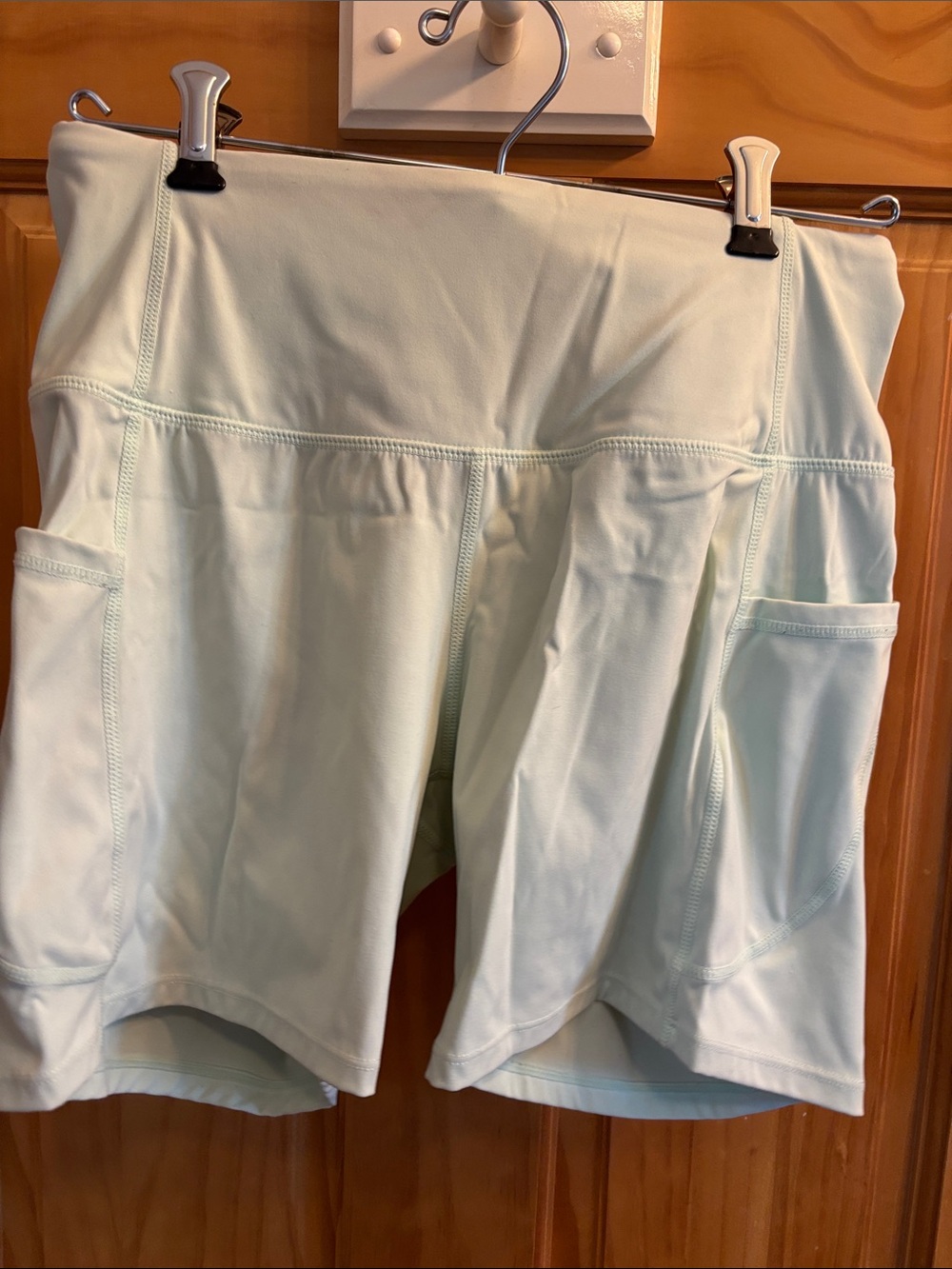 Women's Mint High-Rise Athletic Shorts with Side Pockets